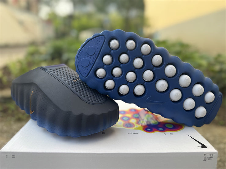 Slides, Blue Black Colorway, Slip On Design, Casual Gift for Shoe Lovers