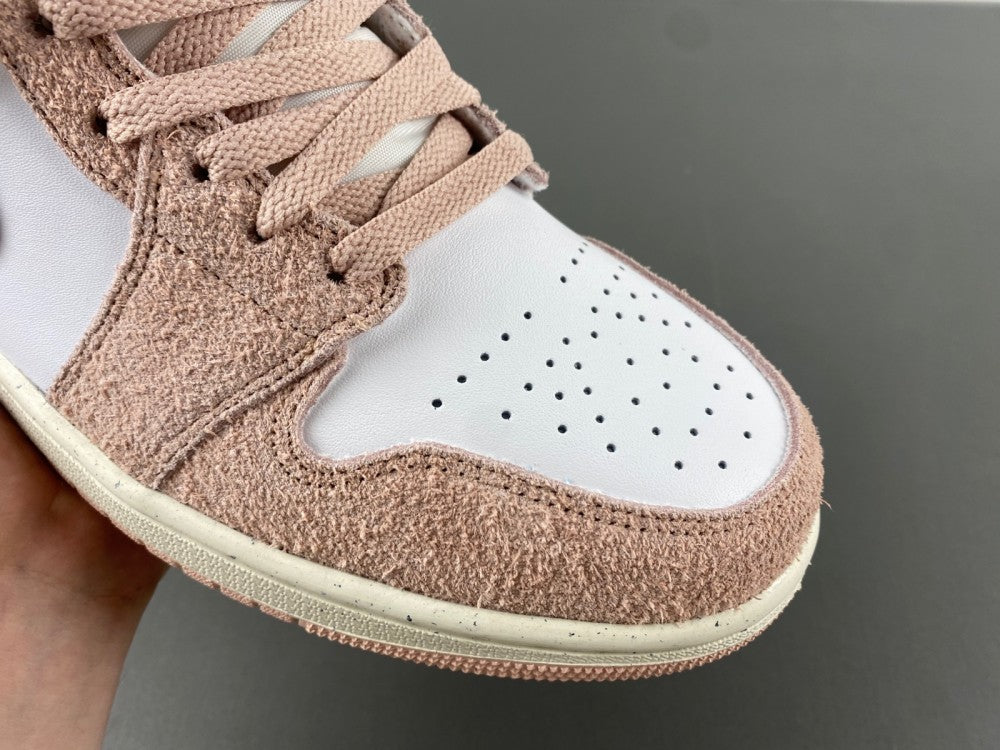 Mid Top Sneakers, White Pink Colorway, Lace Up Design, Casual Gift for Sneaker Fans