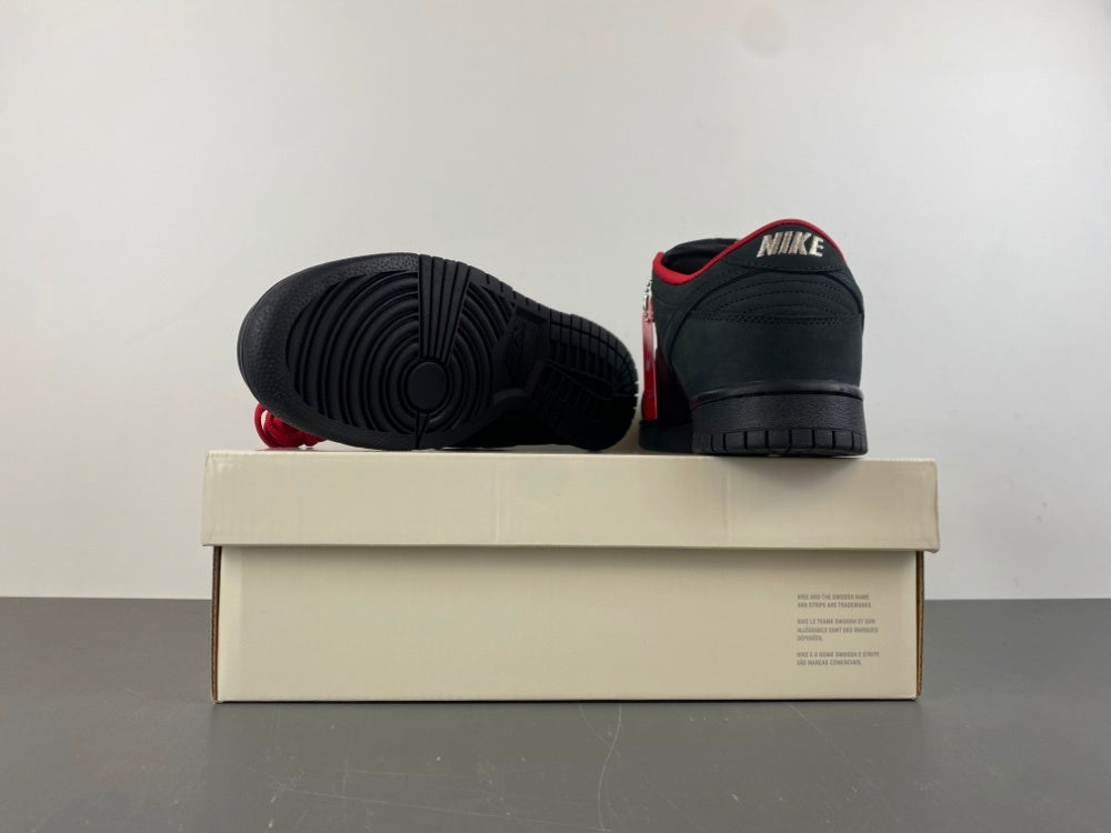 Low Top Sneakers, Black Red Colorway, Lace Up Design, Casual Gift for Sneaker Fans