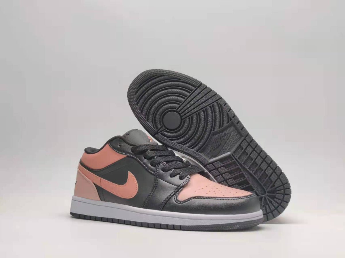 Low Top Sneakers, Black Pink Colorway, Lace Up Design, Casual Gift for Sneaker Fans