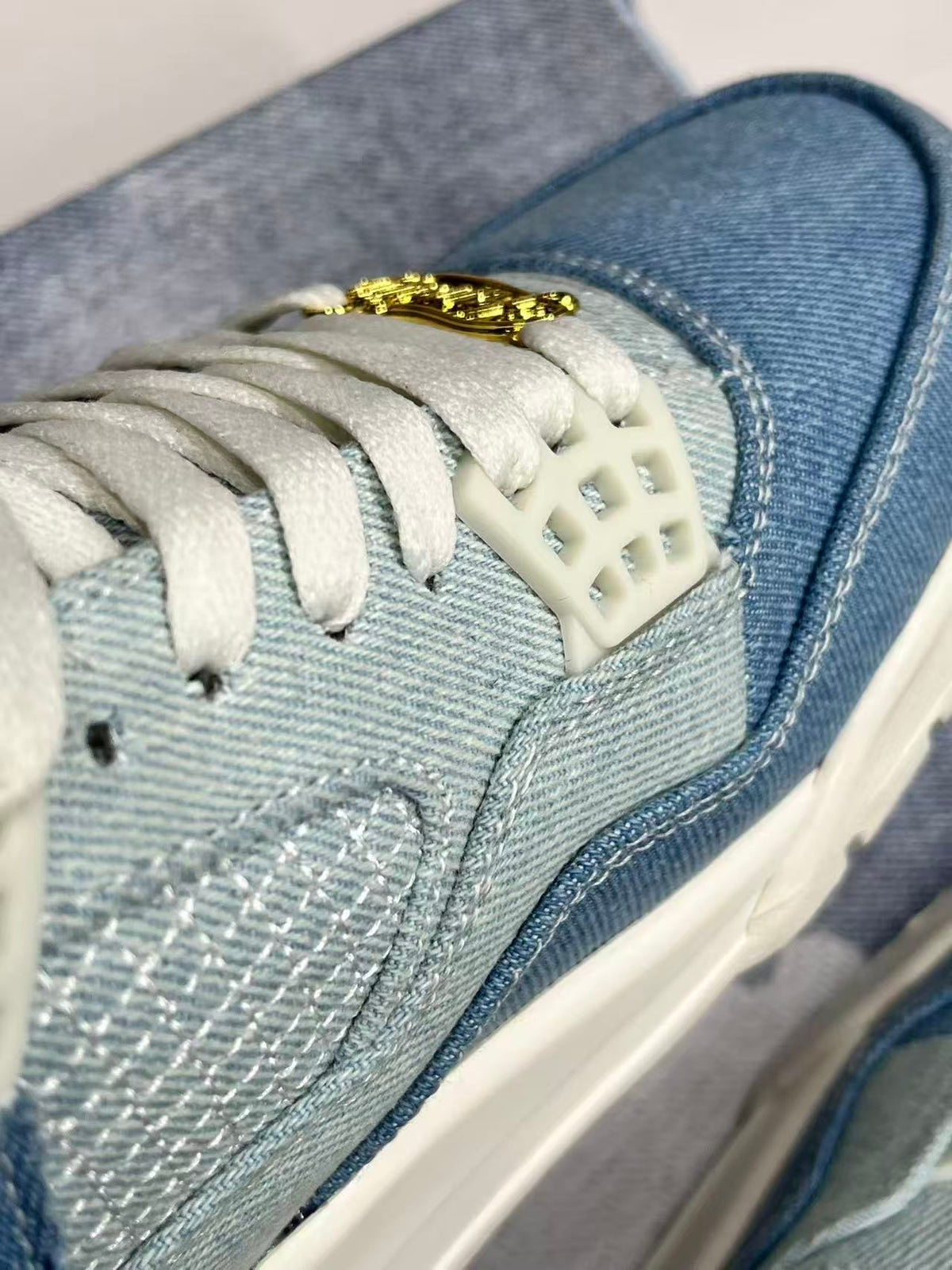 Mid Top Sneakers, Blue Colorway, Lace Up Design, Casual Gift for Sneaker Fans