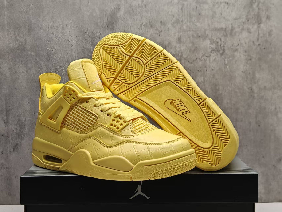Mid Top Sneakers, Yellow Colorway, Lace Up Design, Casual Gift for Sneaker Fans