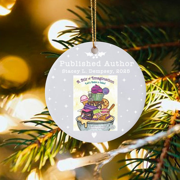 Book Launch Christmas Ornament, Published Author 2025 Ceramic Ornament, Personalized Writer Holiday Tree Ornament, Novelist K
