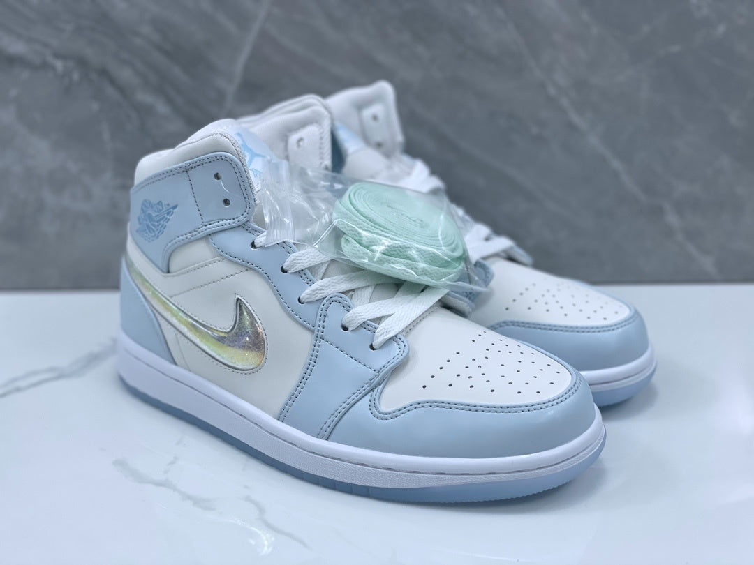 Mid Top Sneakers, Blue Colorway, Gradient Colorway, Lace Up Design, Casual Gift for Sneaker Fans