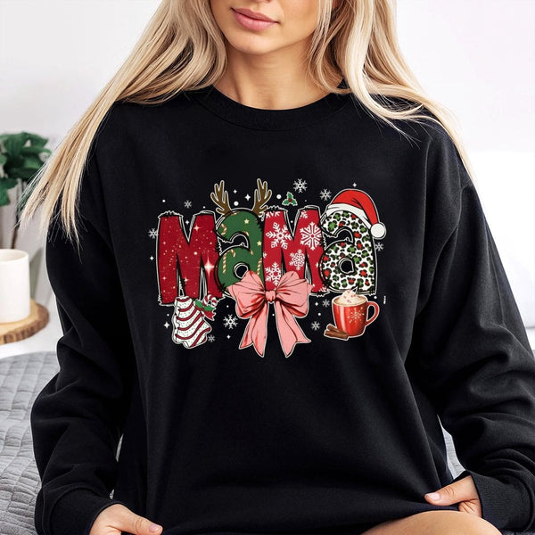 Festive Cheetah Print Holiday Pullover, Christmas Mama Leopard Sweatshirt, Adorable Winter Mother Sweater, Christmas Morning 