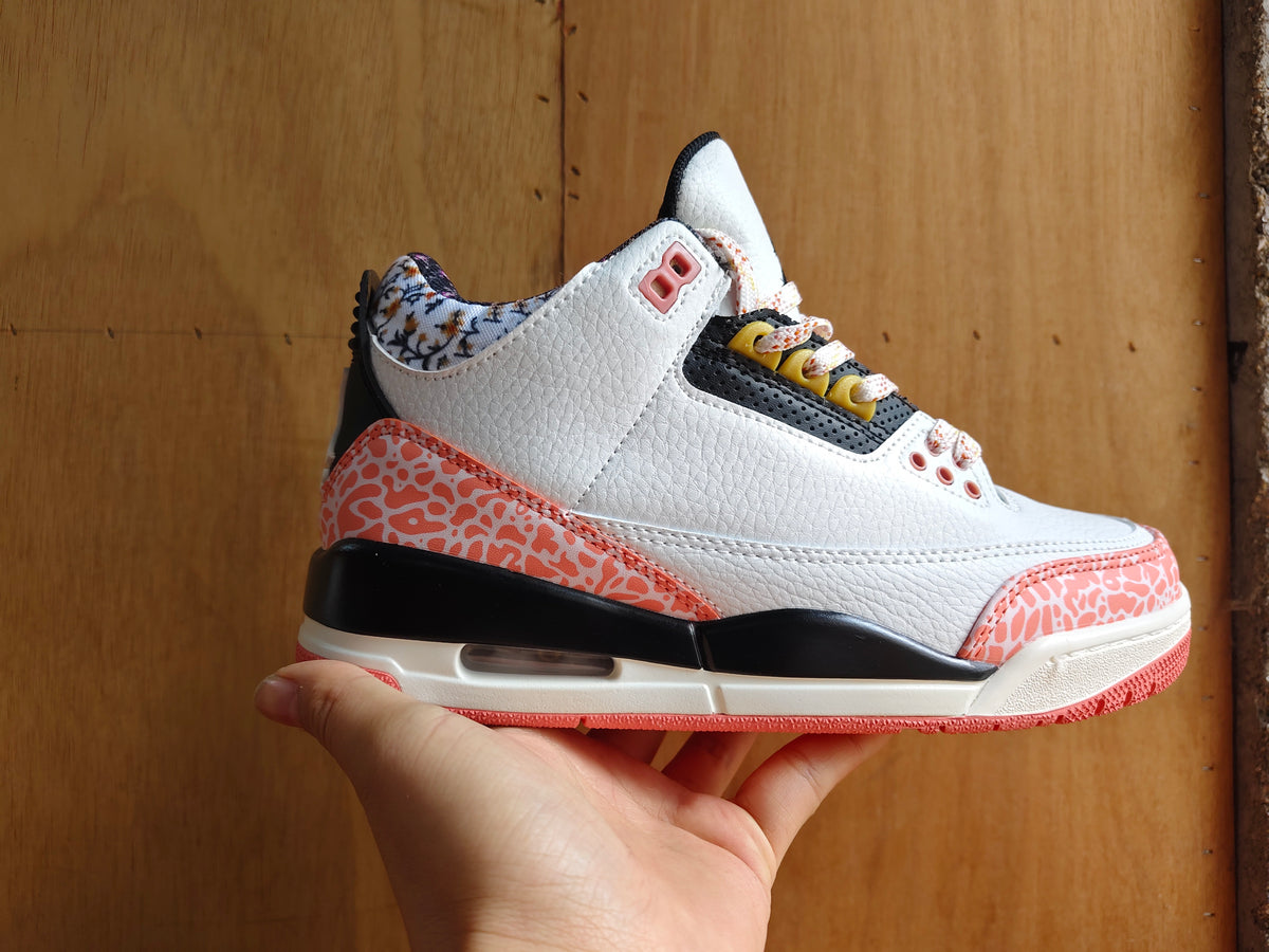 High Top Sneakers, White Orange Colorway, Lace Up Design, Casual Gift for Sneaker Fans