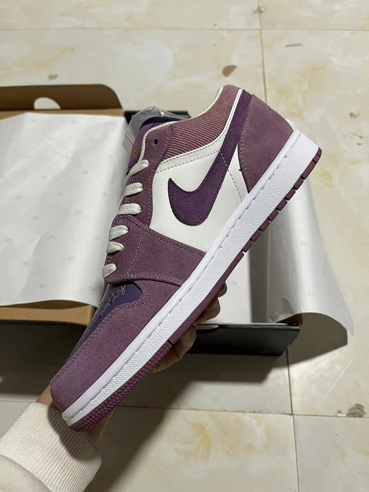 Low Top Sneakers, Purple Colorway, Lace Up Design, Casual Gift for Sneaker Fans