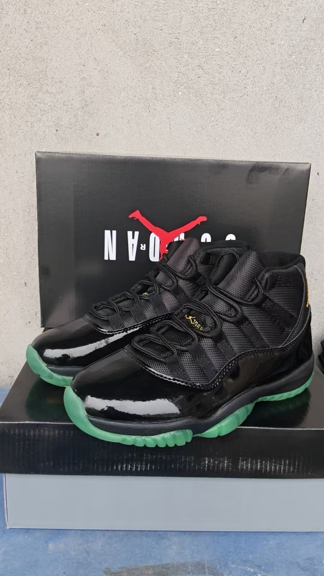 High Top Sneakers, Black Green Colorway, Lace Up Design, Casual Gift for Sneaker Fans