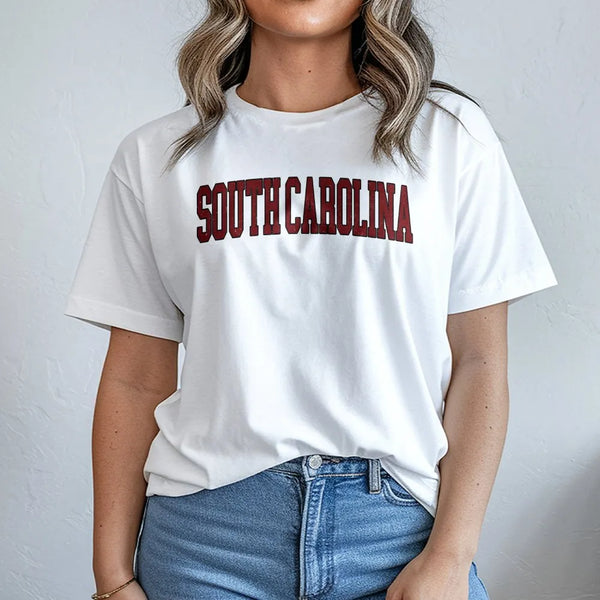 South Carolina T-Shirt | Vintage Style College Font | Premium Soft Cotton | South Carolina Pride Apparel Gift