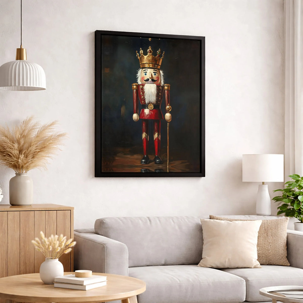 Christmas Soldier Canvas Print, Nutcracker King Canvas Wall Art, Holiday Nutcracker Wall Decor, Festive Christmas Canvas Art,