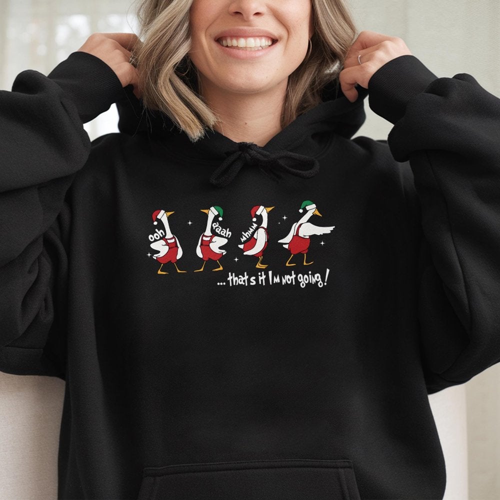 Humorous Holiday Quote Sweatshirt, Silly Goose Christmas Hoodie, Retro Honk Xmas Pullover, Sarcastic Animal Lover Holiday Swe