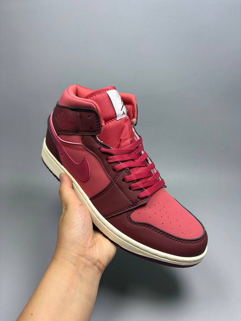 High Top Sneakers, Red Colorway, Lace Up Design, Casual Gift for Sneaker Fans