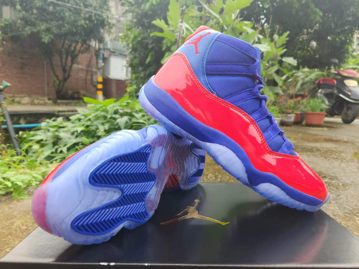 High Top Sneakers, Royal Blue Red Colorway, Lace Up Design, Casual Gift for Sneaker Fans