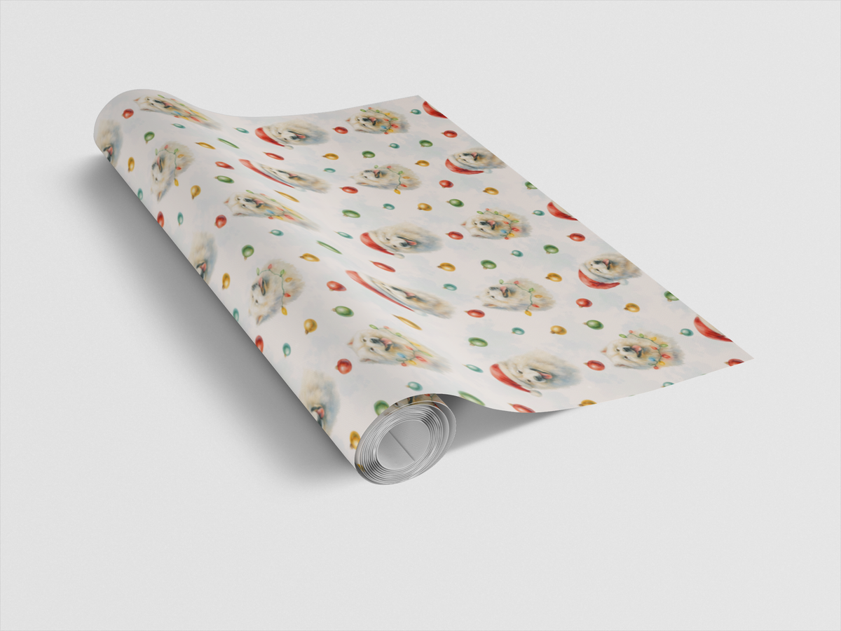 Winter Wonderland Dog Gift Wrap, Samoyed Christmas Wrapping Paper, Festive Samoyed Wrapping Paper, Holiday Pet Lover Christma