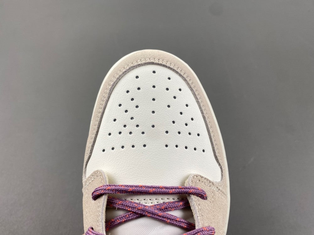 Low Top Sneakers, Purple Gray Colorway, Lace Up Design, Casual Gift for Sneaker Fans