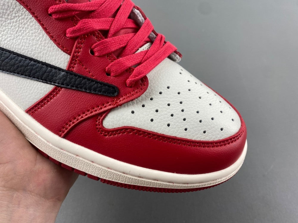 Low Top Sneakers, White Black Red Colorway, Reverse Hook Design, Lace Up Design, Casual Gift for Sneaker Fans