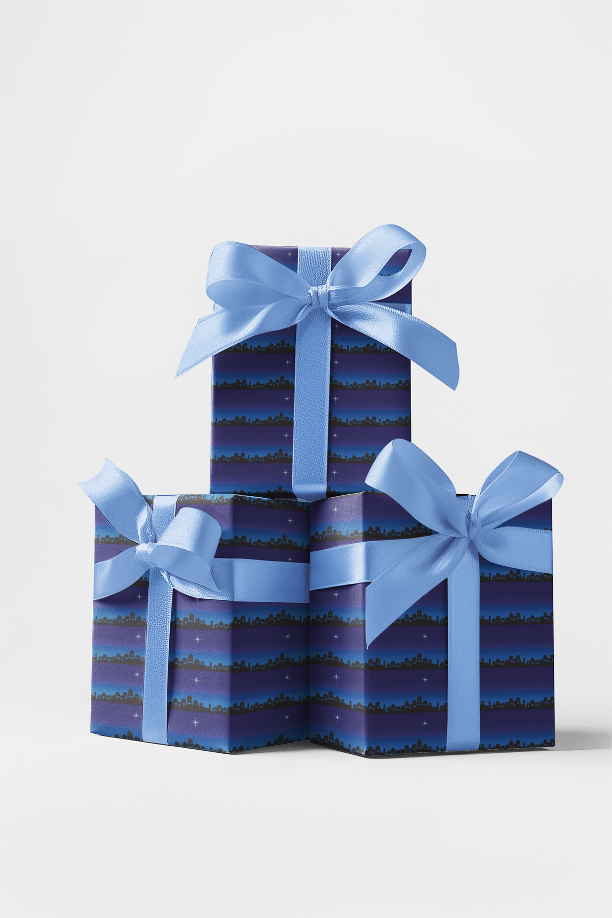 Nativity Star Gift Wrap, Bethlehem Silhouette Christmas Wrapping Paper, Minimalist Holy Night Wrapping Paper, Religious Xmas 
