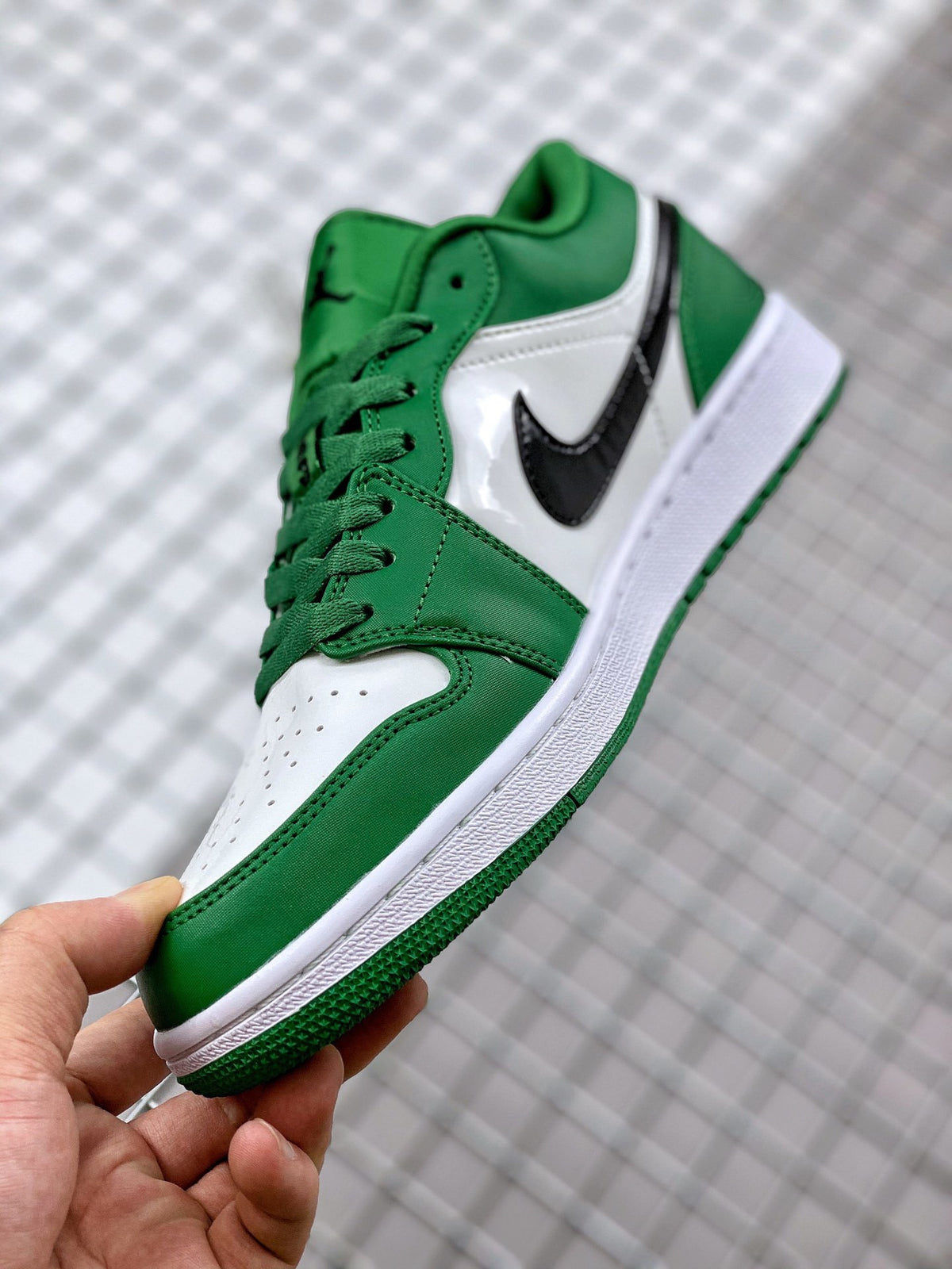 Low Top Sneakers, Green White Colorway, Lace Up Design, Casual Gift for Sneaker Fans