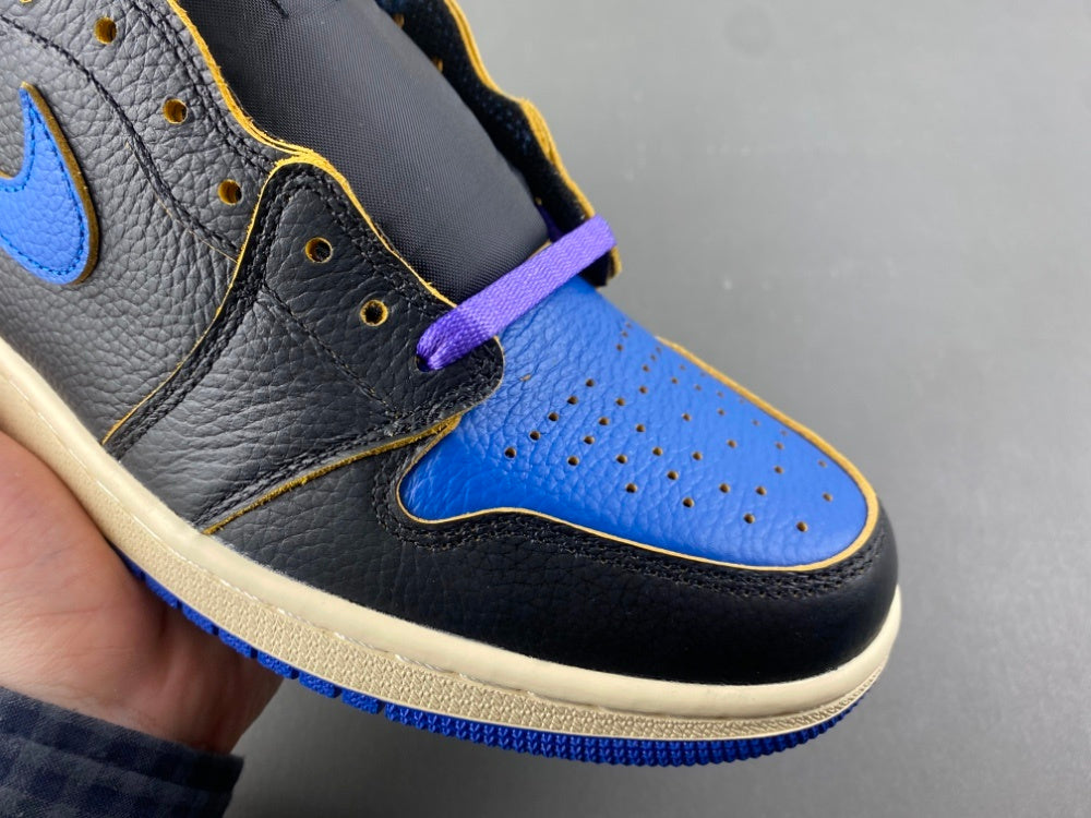 High Top Sneakers, Blue White Black Purple Colorway, Lace Up Design, Casual Gift for Sneaker Fans