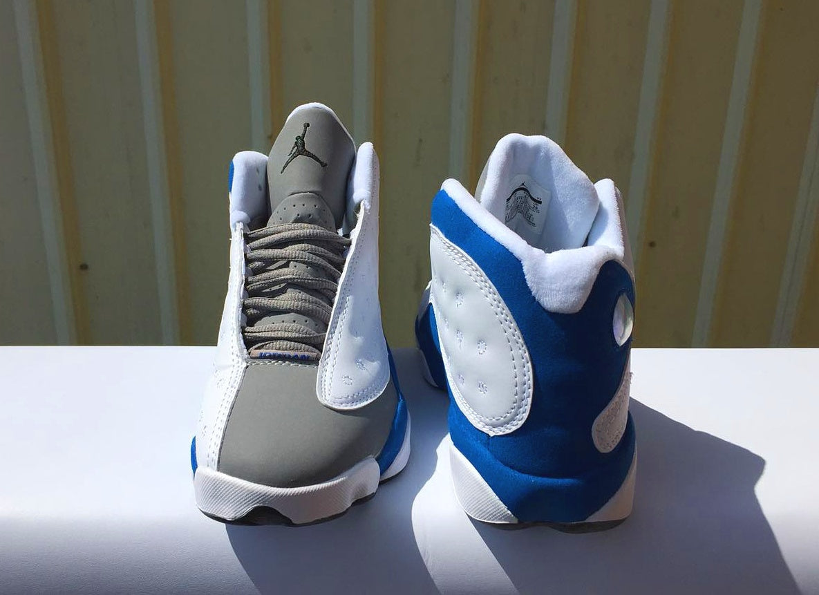 Sneakers, Blue White Gray Colorway, Lace Up Design, Casual Gift for Sneaker Fans