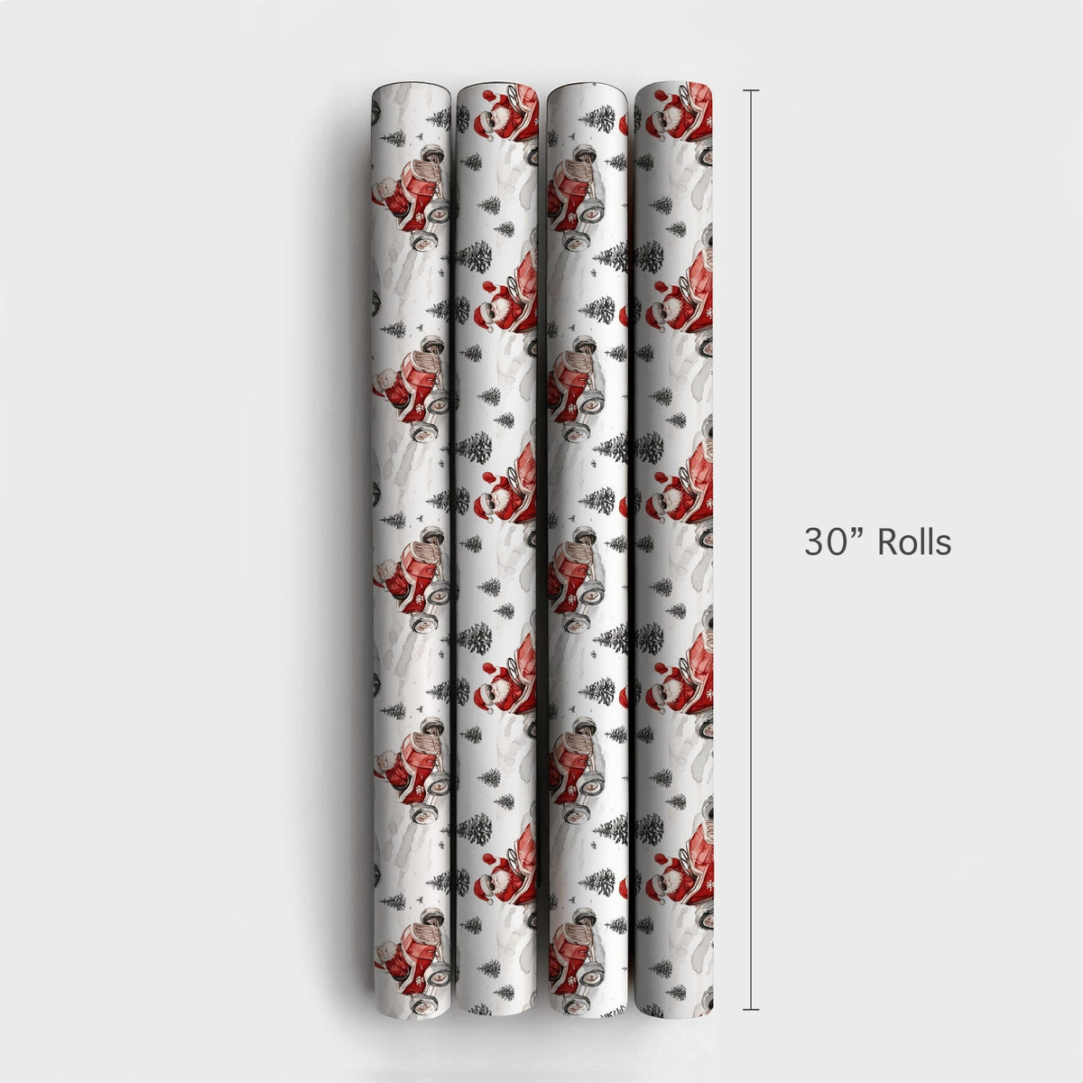 Sunglasses Santa Christmas Gift Wrap, Santa Driving Red Race Car Wrapping Paper, Vintage Car Holiday Present Paper, Xmas Gift