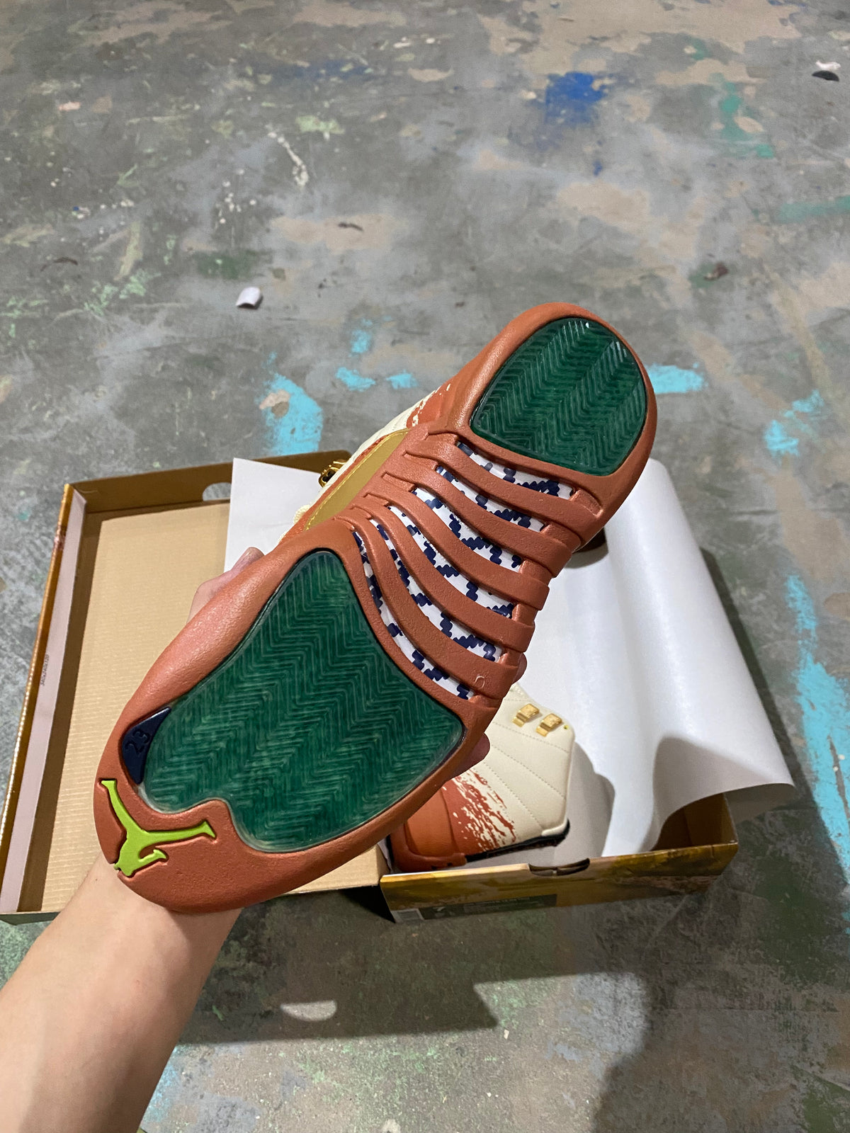 Retro Golf Shoes, Off White Brown Colorway, Lace Up Design, Casual Gift for Shoe Lovers
