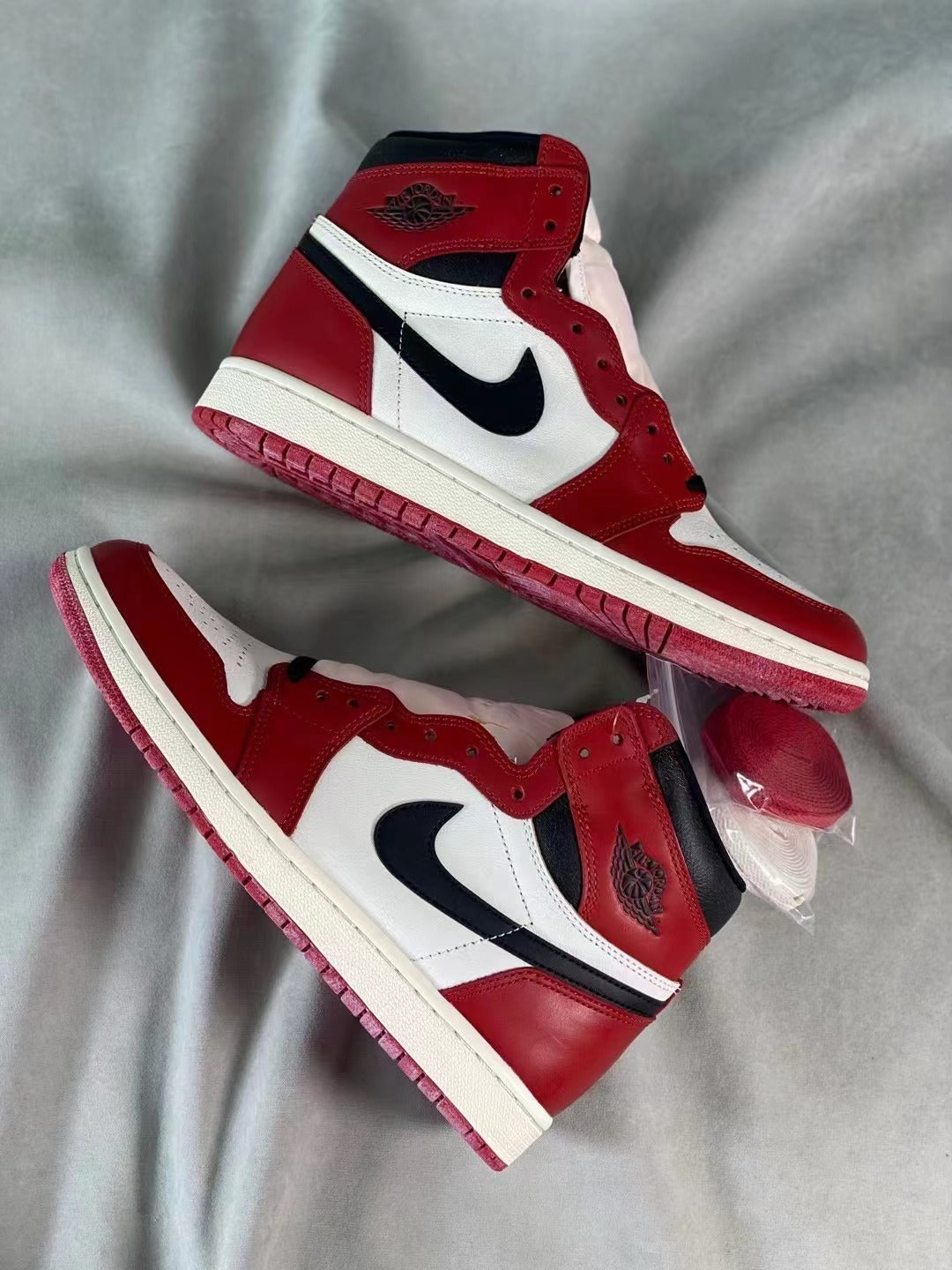 Basketball Shoes, White Red Colorway, Distressed, Retro, High Top, Lace Up Design, Distressed Finish, Casual Gift for Shoe Lovers