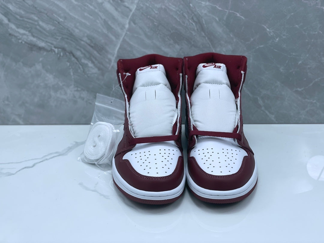 Basketball Shoes, White Burgundy Colorway, Retro, High Top, Lace Up Design, Casual Gift for Shoe Lovers