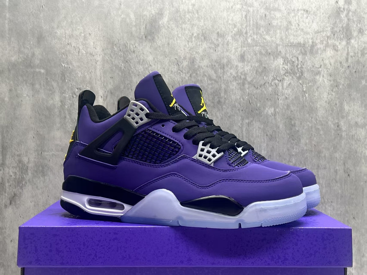 Mid Top Sneakers, Purple Gold Colorway, Lace Up Design, Casual Gift for Sneaker Fans