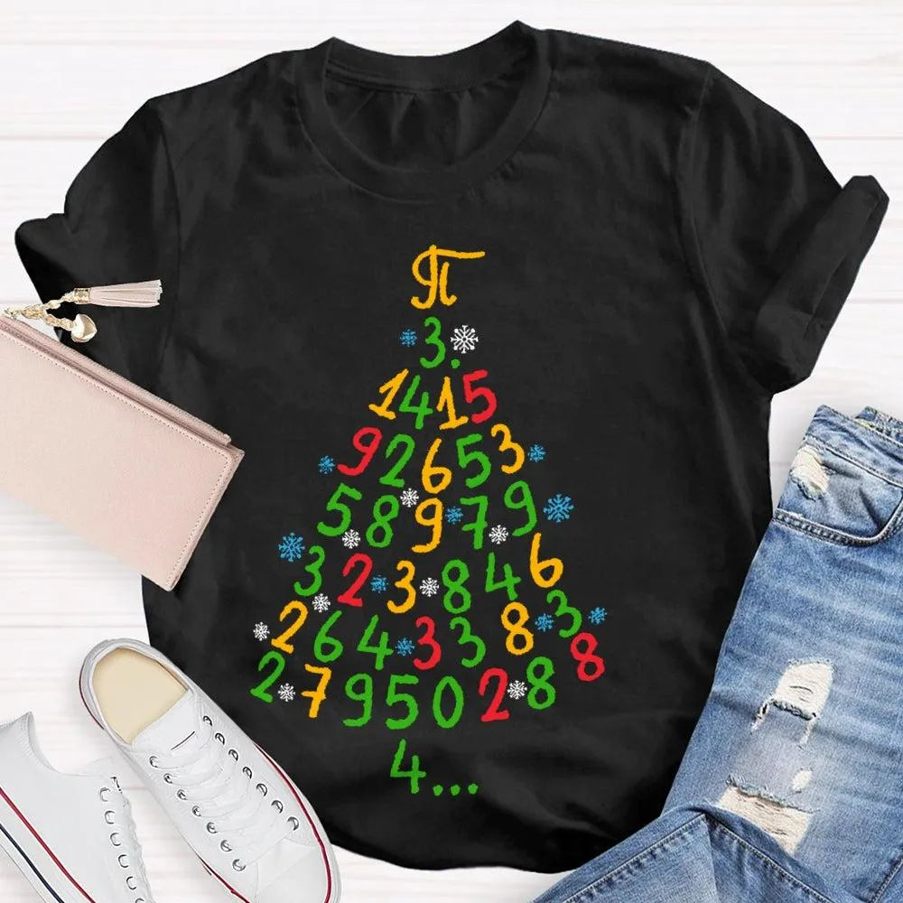 Festive Math Teacher T-Shirt, Christmas Tree Mathematics Shirt, Holiday Math Graphic Tee, Christmas School Shirt, Present for