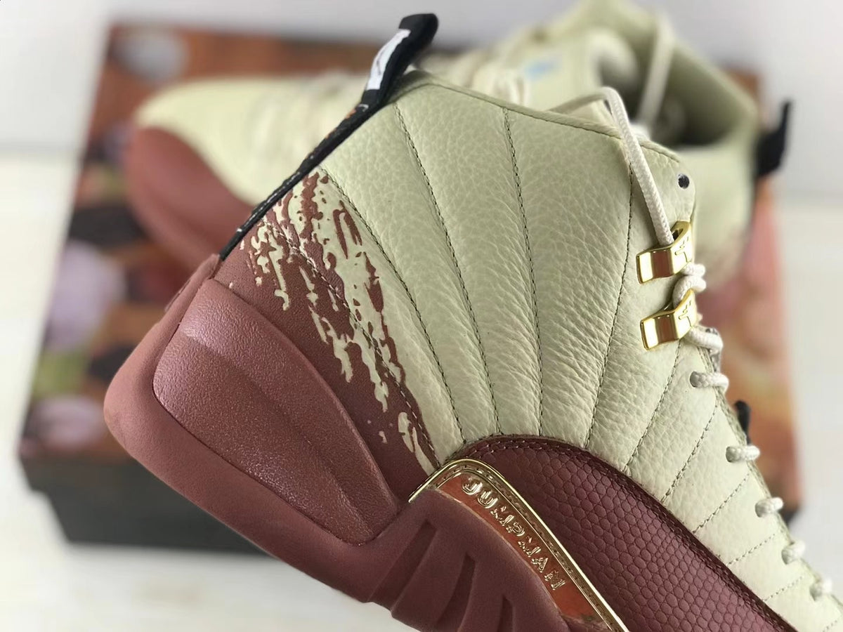 Golf Shoes, Beige Burgundy Colorway, Lace Up Design, Casual Gift for Shoe Lovers