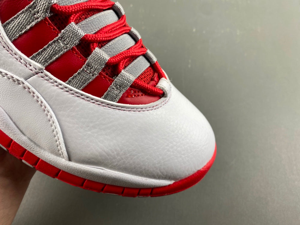Retro High Top Sneakers, White Red Gray Colorway, Lace Up Design, Casual Gift for Sneaker Fans