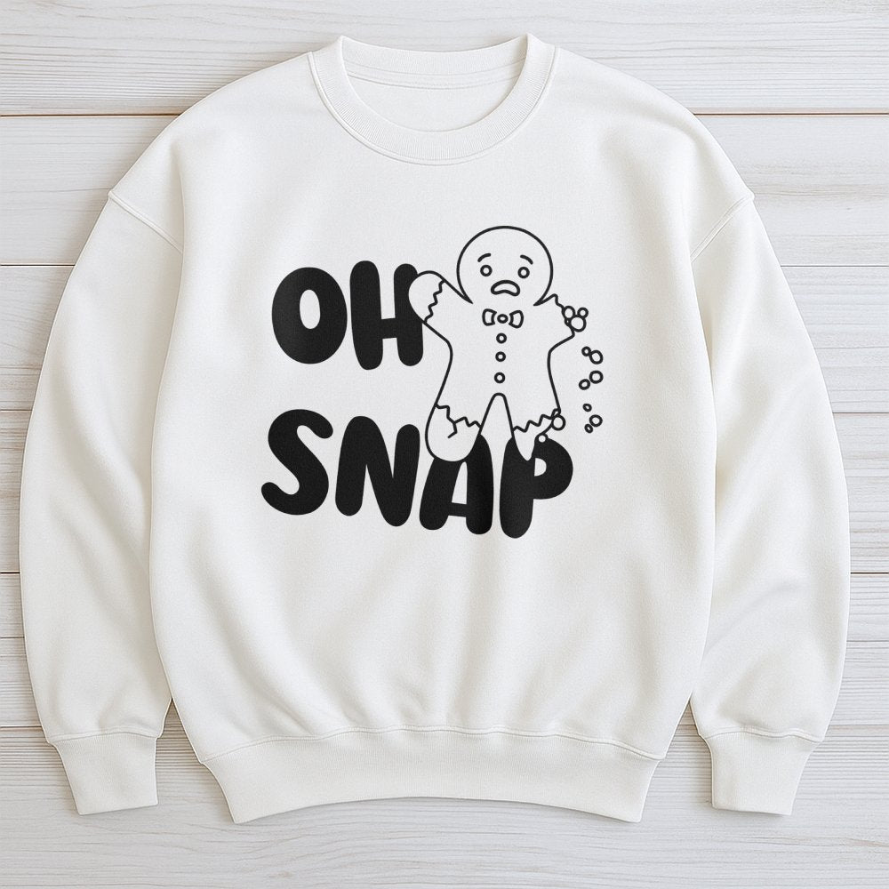 Humorous Broken Gingerbread Man Crewneck, Oh Snap Gingerbread Sweatshirt, Adorable Christmas Gingerbread Pullover, Holiday Co