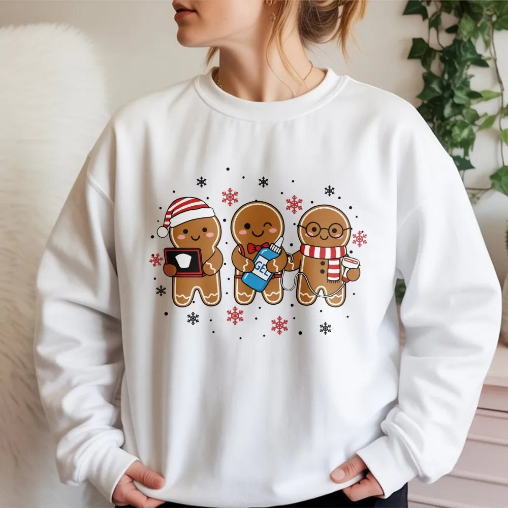 Gingerbread Sonographer Sweater, Ultrasound Tech Christmas Sweatshirt, Radiology Holiday Crewneck, Medical Sonography Xmas Pu