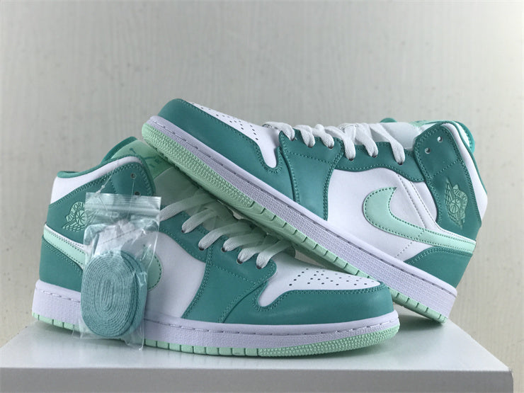 Mid Top Sneakers, Green Colorway, Lace Up Design, Casual Gift for Sneaker Fans