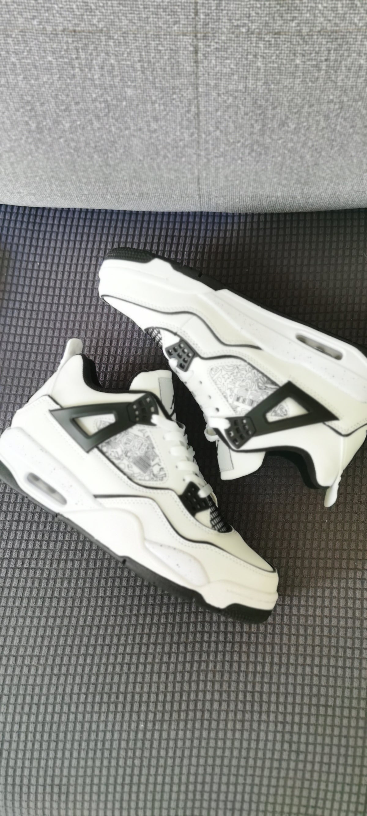 Basketball Shoes, White Black Colorway, Lace Up Design, Casual Gift for Shoe Lovers