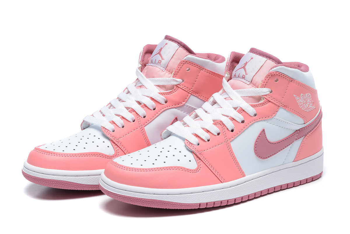 Sneakers, Pink White Colorway, Lace Up Design, Casual Gift for Sneaker Fans