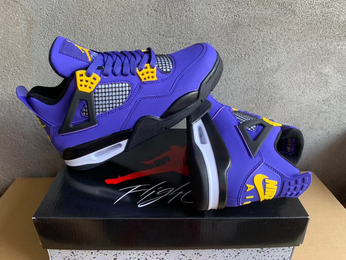 Low Top Sneakers, Purple Black Yellow Colorway, Lace Up Design, Casual Gift for Sneaker Fans