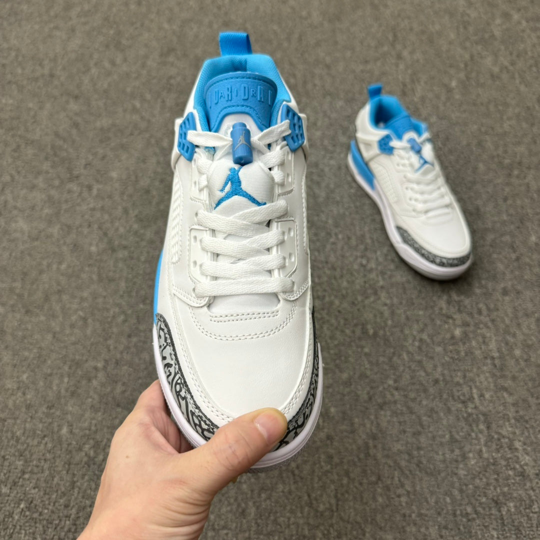 Low Top Basketball Shoes, Blue White Colorway, Lace Up Design, Casual Gift for Shoe Lovers
