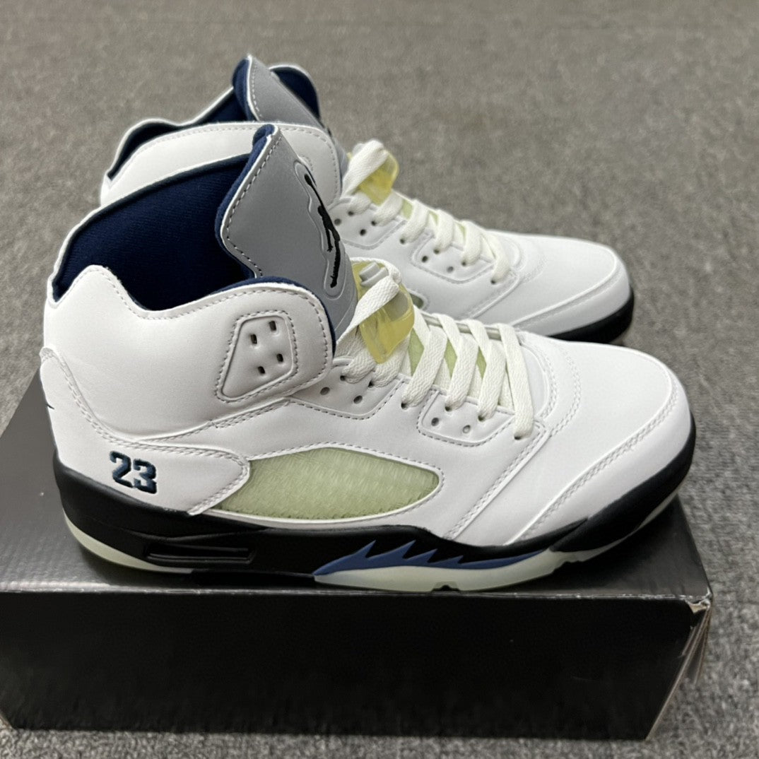 Basketball Shoes, Blue White Black Colorway, Retro, High Top, Lace Up Design, Casual Gift for Shoe Lovers