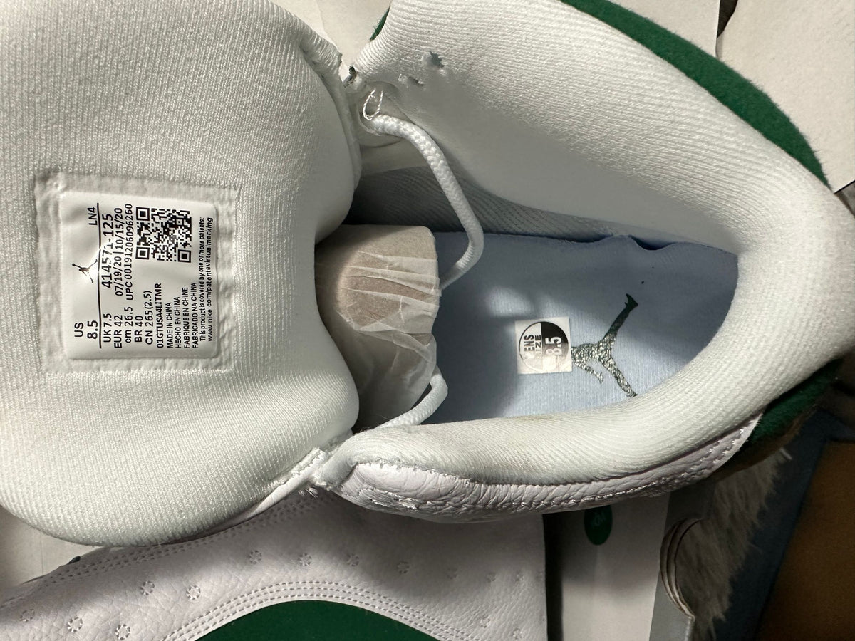 Sneakers, White Green Colorway, Lace Up Design, Casual Gift for Sneaker Fans