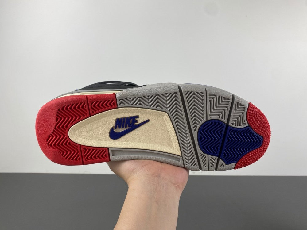 Low Top Sneakers, Blue Black Red Colorway, Lace Up Design, Casual Gift for Sneaker Fans