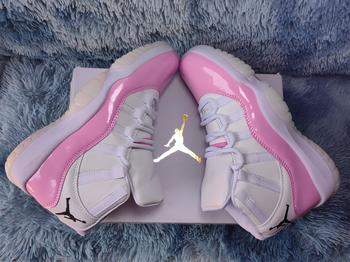 Low Top Sneakers, White Pink Colorway, Lace Up Design, Casual Gift for Sneaker Fans