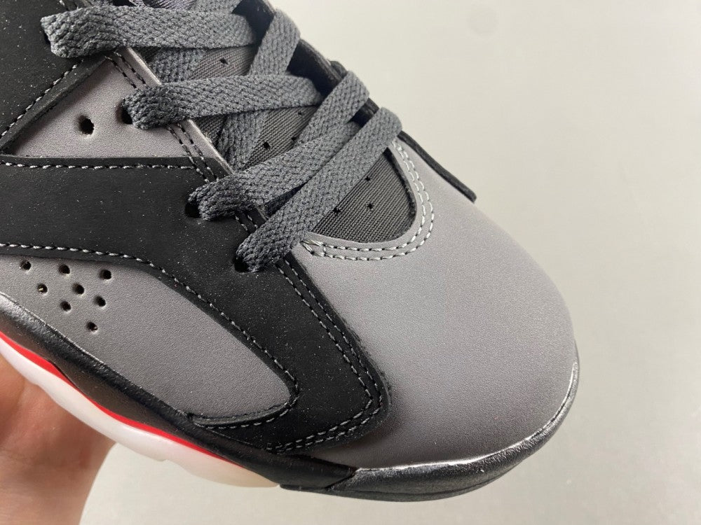 Low Top Sneakers, Carbon Gray Black Red Colorway, Lace Up Design, Casual Gift for Sneaker Fans