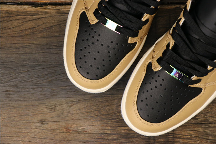 Sneakers, Beige Black Colorway, Lace Up Design, Casual Gift for Sneaker Fans