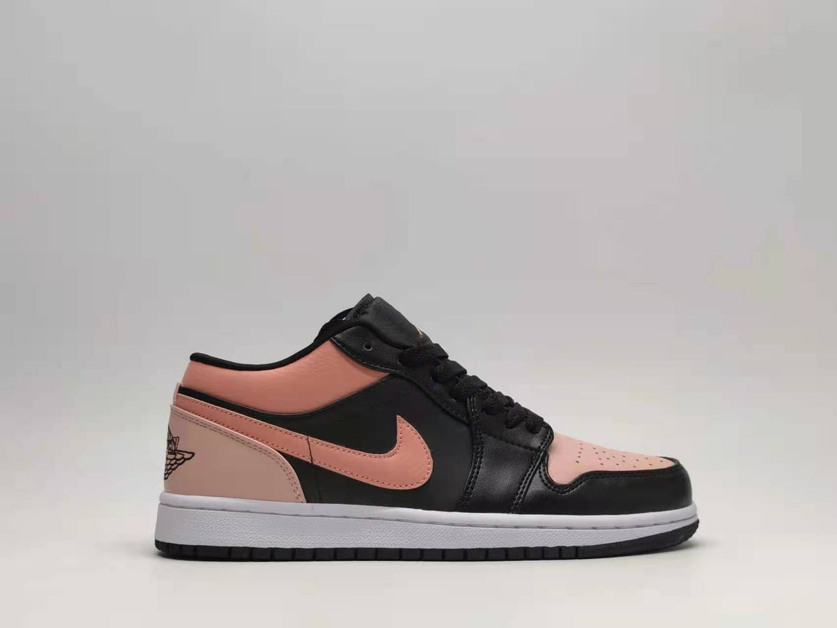 Low Top Sneakers, Black Pink Colorway, Lace Up Design, Casual Gift for Sneaker Fans