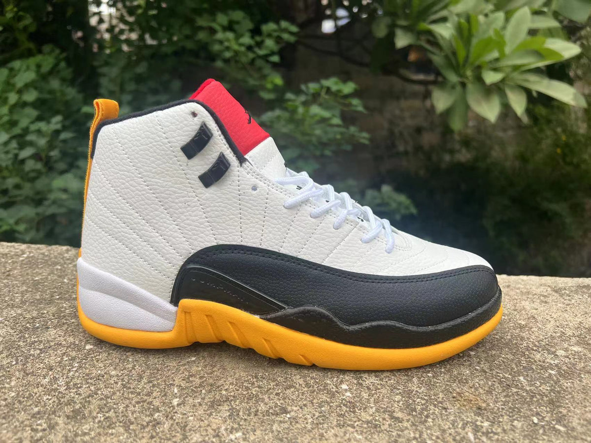 Sneakers, White Black Yellow Colorway, Lace Up Design, Casual Gift for Sneaker Fans