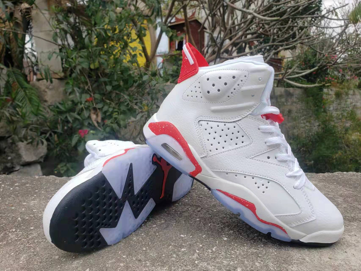 Sneakers, White Red Colorway, Lace Up Design, Casual Gift for Sneaker Fans