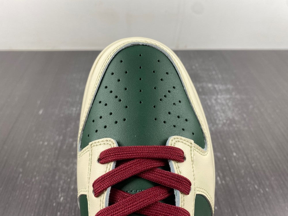 Low Top Sneakers, Army Green Off White Red Colorway, Lace Up Design, Casual Gift for Sneaker Fans