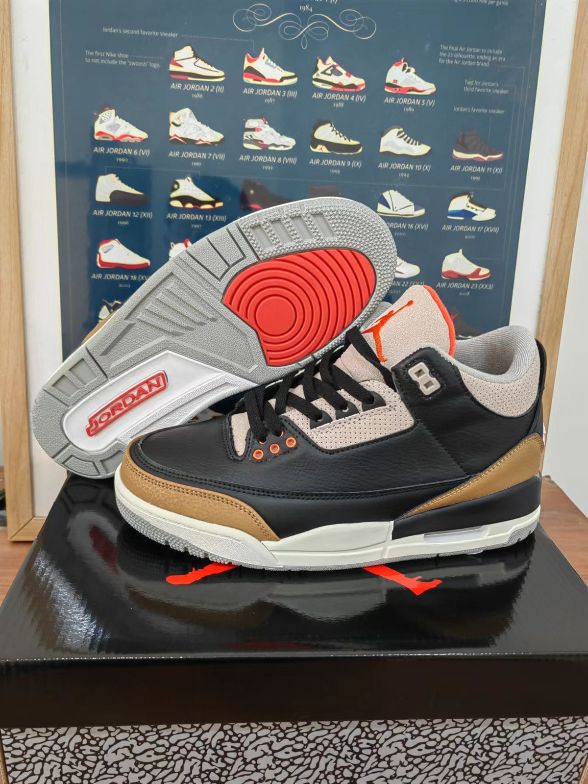 Sneakers, Black Gray Orange Colorway, Lace Up Design, Casual Gift for Sneaker Fans